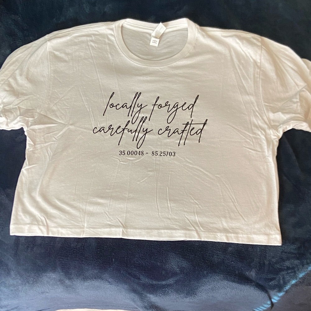 White Graphic Crop Top